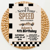 Invitation Besoin de 4 Speed Boy 4e fête d'anniversaire