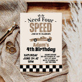 Invitation Besoin de 4 Speed Boy 4e fête d'anniversaire