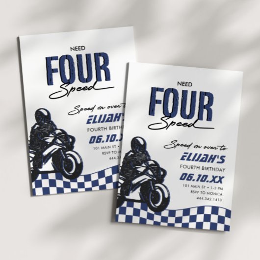Invitation Besoin de 4 Speed Boys Quatrième Dirt Vélo Anniver