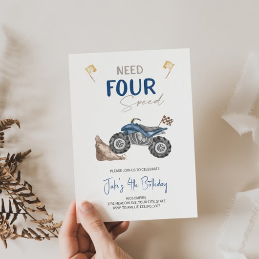 Invitation Besoin de 4 Vitesse 4 Routeurs Quad Vélo Invitatio