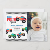 Invitation Besoin de Camion Monster à quatre vitesses 4e anni (Devant)