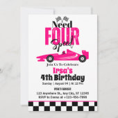 Invitation Besoin de quatre vitesses de course voiture fille (Devant)