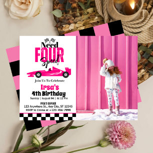 Invitation Besoin de quatre vitesses de course voiture fille