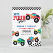 Invitation Besoin de quatre vitesses Monster Truck Race 4e an (Debout devant)