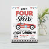 Invitation Besoin de quatre voitures de course de vitesse Ann (Debout devant)