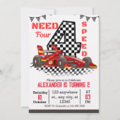 Invitation Besoin de voiture de course à quatre vitesses Anni (Devant)