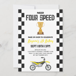 Invitation Besoin d'un Quad à 4 Temps pour une Fête d'Anniver