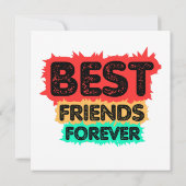 INVITATION BEST FRIENDS FOREVER RETRO FRIENDS, FRIENDSHIP (Dos)