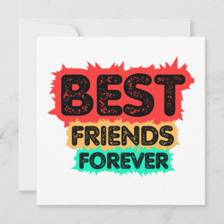 INVITATION BEST FRIENDS FOREVER RETRO FRIENDS, FRIENDSHIP