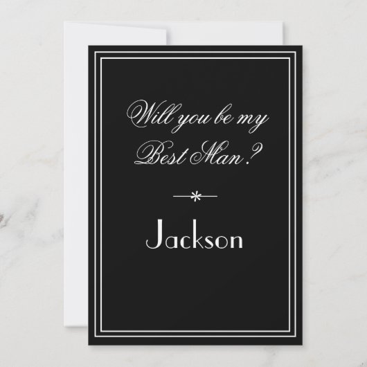 Invitation Best Man Elegant Chic Script Mariage Proposition (Dos)