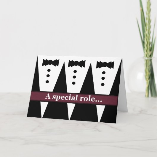Invitation BEST MAN - Funny Invite with Three Tuxes (Devant)