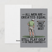 Invitation Best Men Play Golf Eighties Funny Golfer Golfing  (Devant / Derrière)
