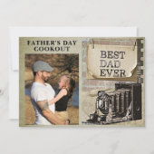 Invitation Best Papa Ever Fête des pères Ajouter Photo Rustic (Devant)