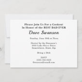 Invitation Best Papa Ever Fête des pères BBQ Ajouter Photo Mu (Dos)