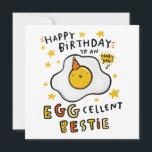 Invitation Bestie Eggcellent Funny Birthday Card<br><div class="desc">La Poem Bestie Birthday Card est un moyen sincère et réfléchi de célébrer la journée spéciale de votre meilleur ami. Cette carte est ornée d'un poème magnifiquement conçu qui express vos sentiments les plus profonds et l'appréciation pour votre cher ami. Le poème dans la carte peut capturer l'essence de votre...</div>