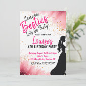 Invitation Besties Doll rose Parties scintillant fête Anniver (Debout devant)