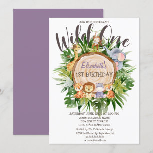 Invitation Bête Sauvage Animaux Bois Anniversaire