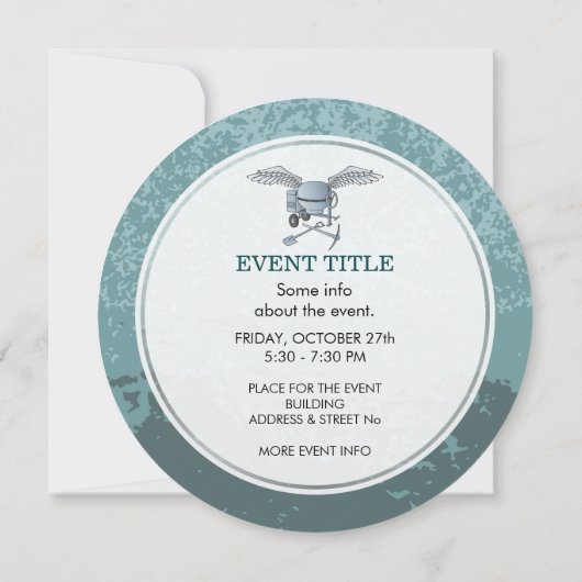 Invitation Béton bleu-gris (Dos)