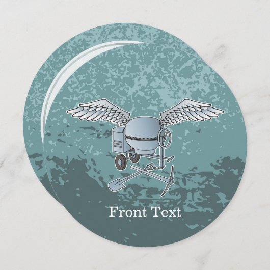 Invitation Béton bleu-gris (Devant / Derrière)