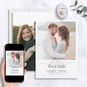 Invitation Better Together Black & White 2 Fiançailles photo