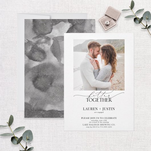 Invitation Better Together Modern Photo Engagement Party