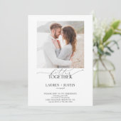 Invitation Better Together Modern Photo Engagement Party (Debout devant)