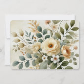 Invitation Beurre Aquarelle Jaune Floral Classic Élégant (Dos)