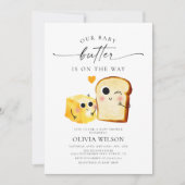 Invitation Beurre bébé Baby shower jaune (Devant)
