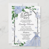 Invitation Beurre Bilingue Quinceanera Dusty Blue Gown (Dos)