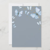 Invitation Beurre bleu gris Bébé dans le Baby shower en fleur (Dos)