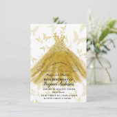 Invitation Beurre Danse Jaune Robe Or Or Douce 16 (Debout devant)