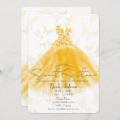 Invitation Beurre Danse Orange Crème Robe Douce 16 Partie (Devant / Derrière)