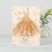 Invitation Beurre Danse Orange Robe Étincelle Douce 16 (Debout devant)