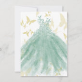 Invitation Beurre Danse Vert Robe Or Douce 16 Partie En (Dos)