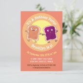 Invitation Beurre d'arachide drôle et dessin animé de gelée (Debout devant)