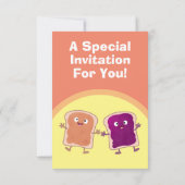 Invitation Beurre d'arachide drôle et dessin animé de gelée (Dos)