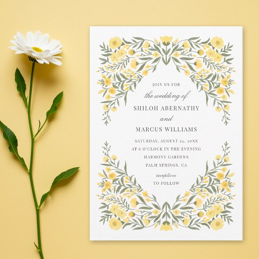 Invitation Beurre d'Avalon Mariage de cadre diamant Floral Ja