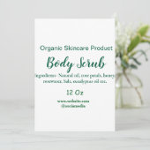 Invitation Beurre de corps bio vert nature ajouter le nom dan (Debout devant)