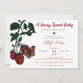 Invitation Beurre de framboise rouge doux Baby shower (Devant)