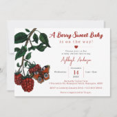 Invitation Beurre de framboise rouge doux Baby shower (Devant)