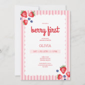 Invitation Beurre de fruits d'été mignonne 1ère fête d'annive (Devant)