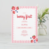 Invitation Beurre de fruits d'été mignonne 1ère fête d'annive (Debout devant)