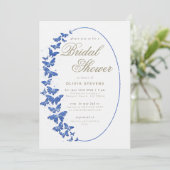 Invitation Beurre de marine Boho Frame Elégante Fête des mari (Debout devant)