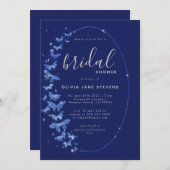 Invitation Beurre de marine Boho Frame Elégante Fête des mari (Devant / Derrière)