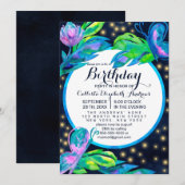 Invitation Beurre de marine Floral Feuille Aquarelle (Devant / Derrière)