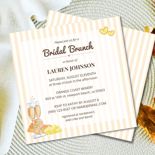 Invitation Beurre de pain Thème Beurre ensemble Brunch nuptia