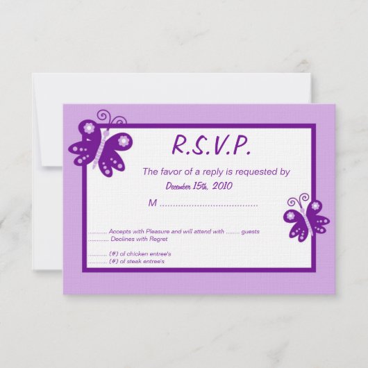 Invitation Beurre de printemps violet 3x5 RSVP (Devant)