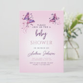 Invitation Beurre délicate Fille Chic Baby shower Party (Debout devant)