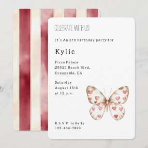 Invitation Beurre des Coeurs mignons Anniversaire