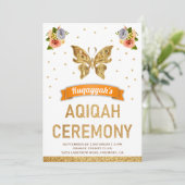 Invitation Beurre d'or doux et fleuri Filles Aqiqah (Debout devant)